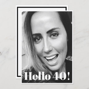 40th Birthday Photo Modern Elegant Invitation