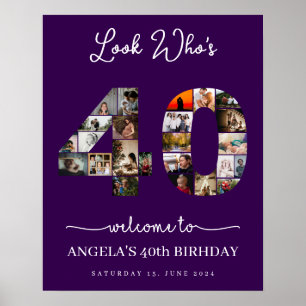 40th Birthday Photo Montage Event Poster
