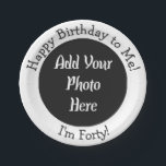 40th Birthday Photo Personalised Paper Plate<br><div class="desc">Custom 40th Birthday Photo Party Supplies.</div>