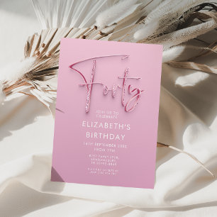 40th Birthday Pink Glitz Invitation