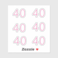 40th Birthday Pink Number Forty Pattern Custom Age