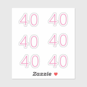 40th Birthday Pink Number Forty Pattern Custom Age