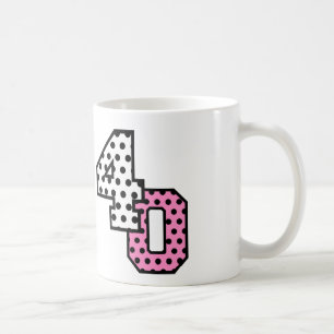 40th Birthday PINK POLKA DOTS V03 Coffee Mug