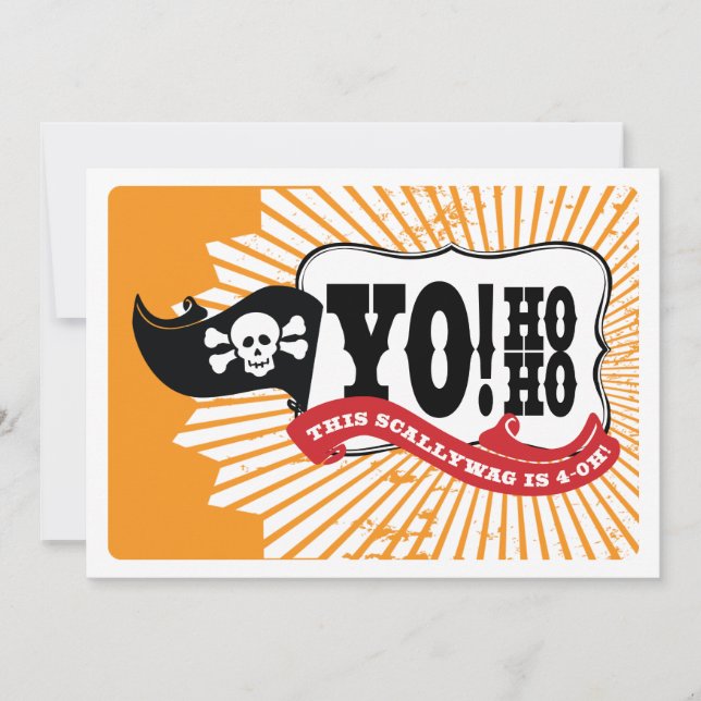 40th Birthday Pirate Party Invitations - Yo Ho Ho (Front)