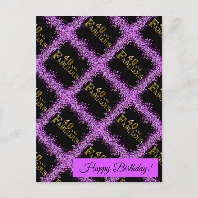 40th Birthday  Postcard (Front)