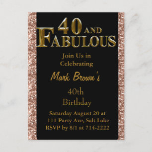 40th Birthday  Postcard