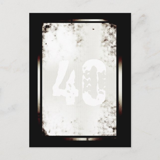 40th Birthday Postmodern Minimalist Postcard (Front)