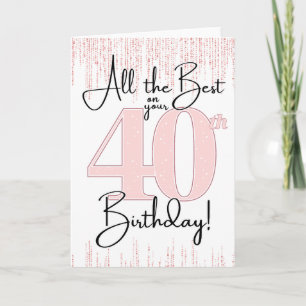 40th Birthday Pretty in Pink Card