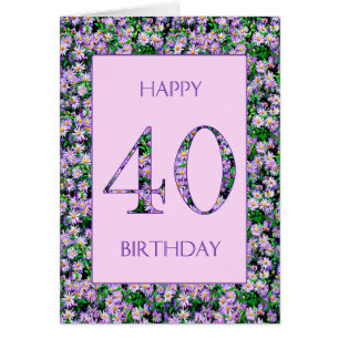 40th Birthday Purple Daisies