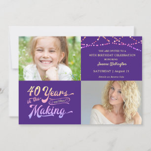 40th Birthday Retro 40 YEARS IN THE MAKING Lights Invitation