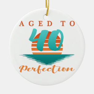 40th Birthday Retro Ceramic Ornament