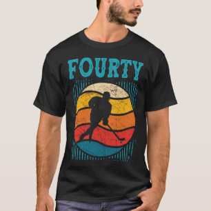 40th Birthday Retro Ice Hockey 40 Years Old Man Wo T-Shirt