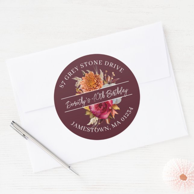 40TH Birthday Return Address Label (Envelope)