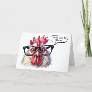 40th Birthday Rooster Humour Card