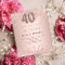 40th Birthday rose gold glitter invitation
