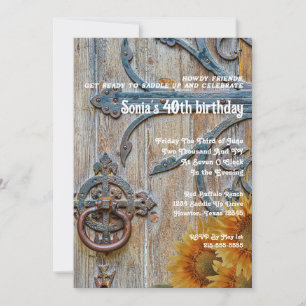 40th Birthday Rustic Barn Door Western  Holiday Card