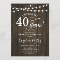 40th Birthday - Rustic Wood Pattern