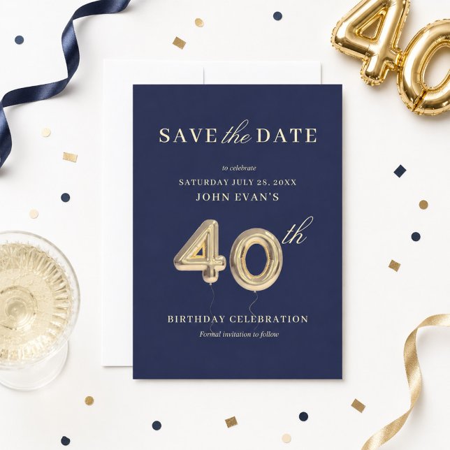 40th Birthday Save the Date Invitation (Creator Uploaded)