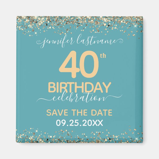 40th Birthday Save the Date Magnet (Front)