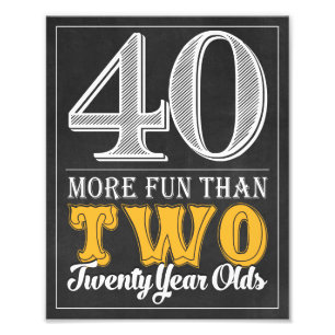 40th Birthday Sign • Cheers and Beers 8 x 10 Print