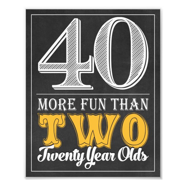40th Birthday Sign • Cheers and Beers 8 x 10 Print (Front)