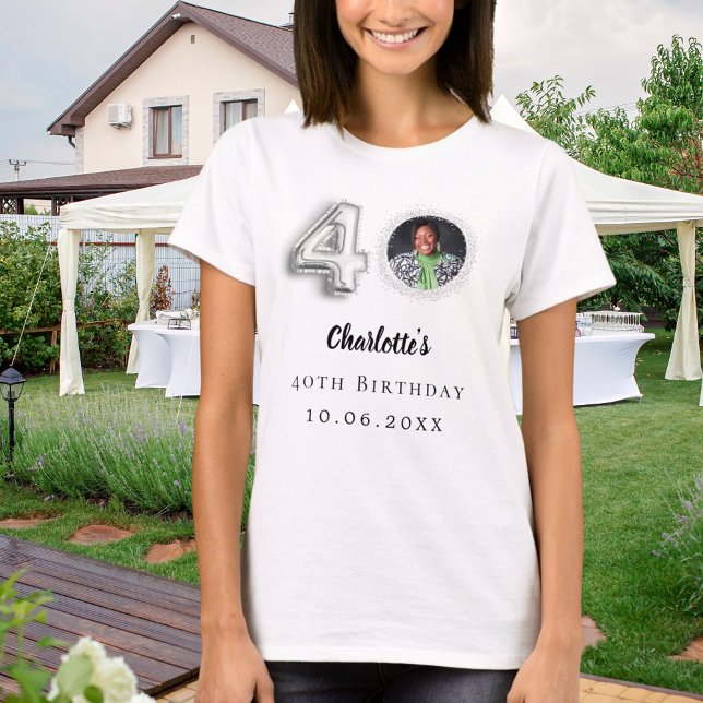 40th birthday silver photo T-Shirt (Creator Uploaded)
