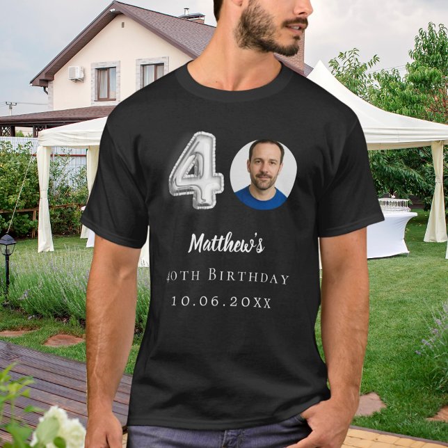 40th birthday silver photo T-Shirt (Creator Uploaded)