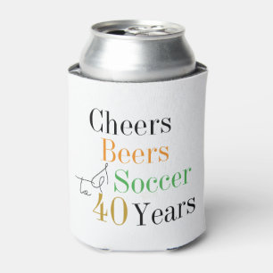 40th Birthday Soccer Cheers Beers Minimal Party Can Cooler