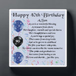 40th  Birthday Son Poem Plaque<br><div class="desc">A great personalised gift for a son on his 40th  Birthday.

This item can be personalised or just purchased as it is</div>