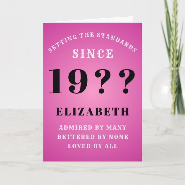 40th Birthday Standards Born 1980s Add Your Name Card (Front)