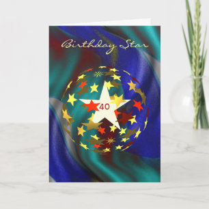 40th Birthday Star (add Photograph) Holiday Card