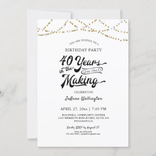 40th Birthday String Lights 40 YEARS IN THE MAKING Invitation