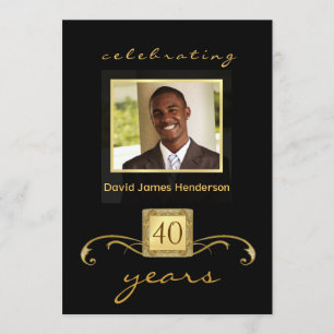 40th Birthday Surprise Party Invitations - Formal