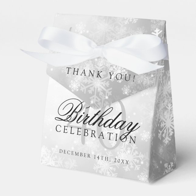 40th Birthday Thank You Silver Winter Wonderland Favour Box (Front Side)