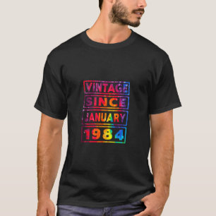 40th Birthday Tie Dye Decoration Vintage Since Jan T-Shirt