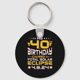 40th Birthday Total Solar Eclipse Key Ring