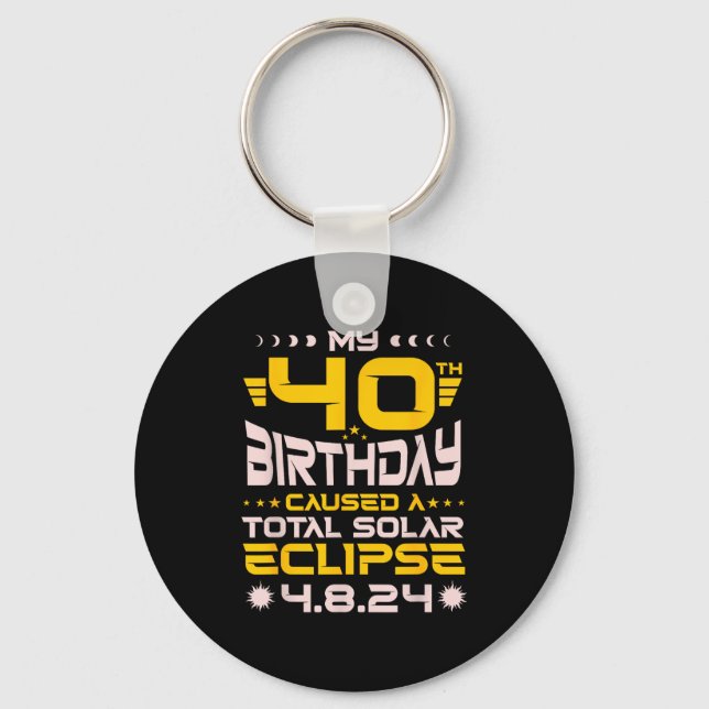 40th Birthday Total Solar Eclipse Key Ring (Front)