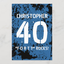 40th Birthday Trendy BLUE Grunge Pattern A10