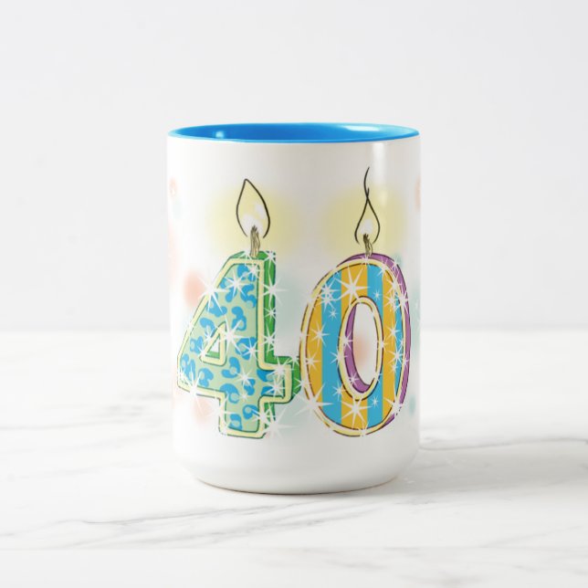 40th Birthday Two-Tone Coffee Mug (Center)