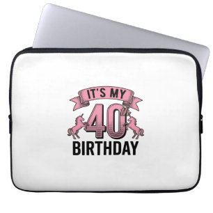 40th Birthday Unicorn Vintage Engraving Design_1 Laptop Sleeve