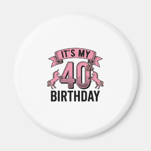 40th Birthday Unicorn Vintage Engraving Design_1 Magnet