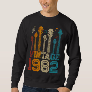 40th Birthday  Vintage 1982 Guitarist Guitar Sweatshirt