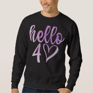 40th Birthday Vintage 1983 Graphic Hello 4 Heart L Sweatshirt