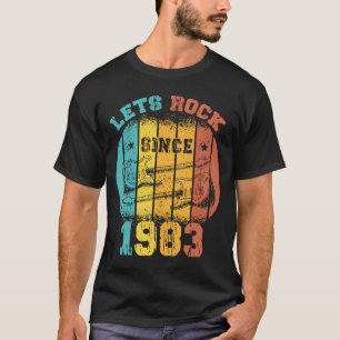 40th Birthday Vintage 1983 Retro 40 Years old Guit T-Shirt