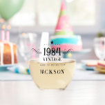 40th Birthday Vintage 1984  Stemless Wine Glass<br><div class="desc">Elegant stylish modern bold Cheers to Custom Years personalised birthday glassware.</div>