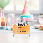 40th Birthday Vintage 1984 Whiskey Glass<br><div class="desc">Elegant stylish modern bold Cheers to Custom Years personalised birthday glassware.</div>