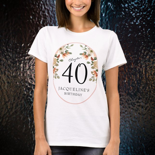40th Birthday Vintage Floral T-Shirt (Our elegant 40th Birthday Vintage Floral t-shirts from Zazzle can transform your party's atmosphere.)