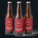40th Birthday Vintage Red Gold Add Name Year Beer Bottle Label<br><div class="desc">For those celebrating their 40th birthday we have the ideal birthday party beer label with a vintage feel. The red background with a white and gold vintage typography design is simple and yet elegant with a retro feel. Easily customise the text of this birthday gift using the template provided. See...</div>