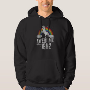 40th Birthday Vintage Unicorn 70s 80s 90s Awesome Hoodie