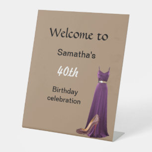 40th birthday welcome Pedestal Sign